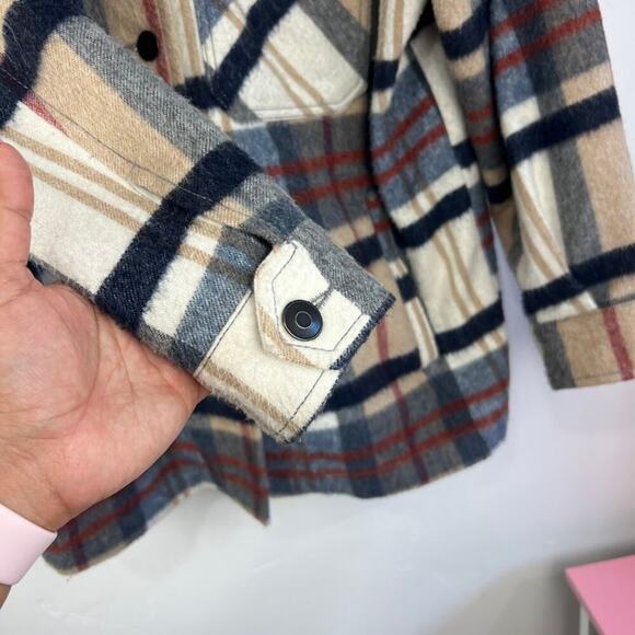 Zara Plaid Long sleeve shacket wool blend button up womens size xs - Picture 5 of 8